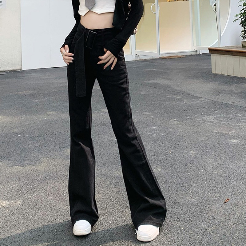 American retro flared jeans for women, 2022 new autumn loose, straight, high-waisted, slimming, wide-leg long pants American retro flared jeans for women, 2022 new autumn loose, straight, high-waisted, slimming, wide-leg long pants